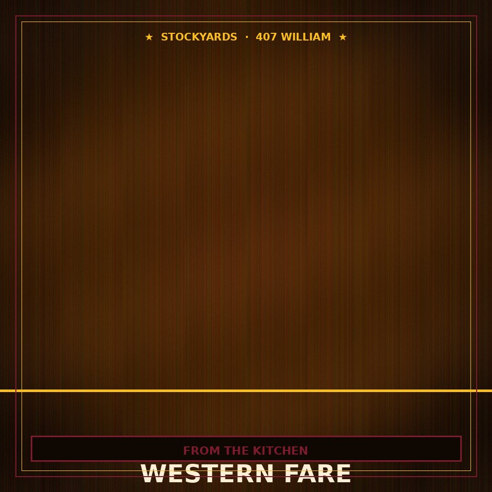 Western fare from the kitchen